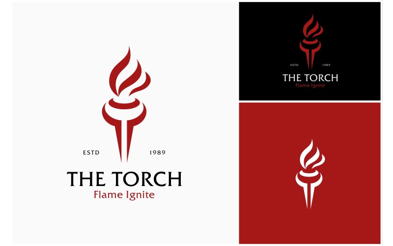 Torch Fire Flame Ignite Logo Logo Template