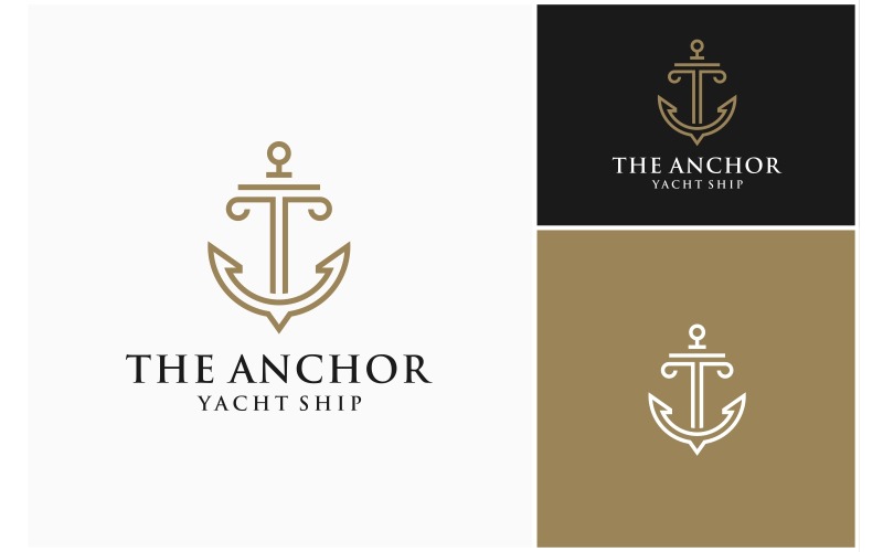 Anchor Sailor Line Art Luxury Logo Logo Template