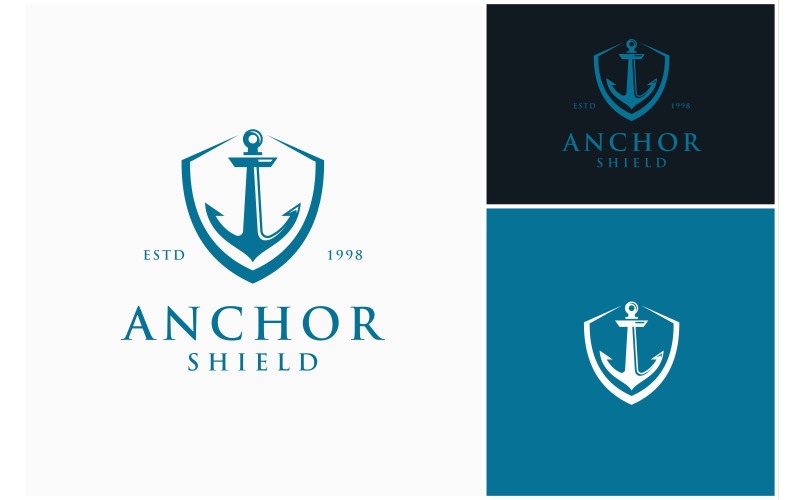 Anchor Sailor Shield Protection Logo Logo Template