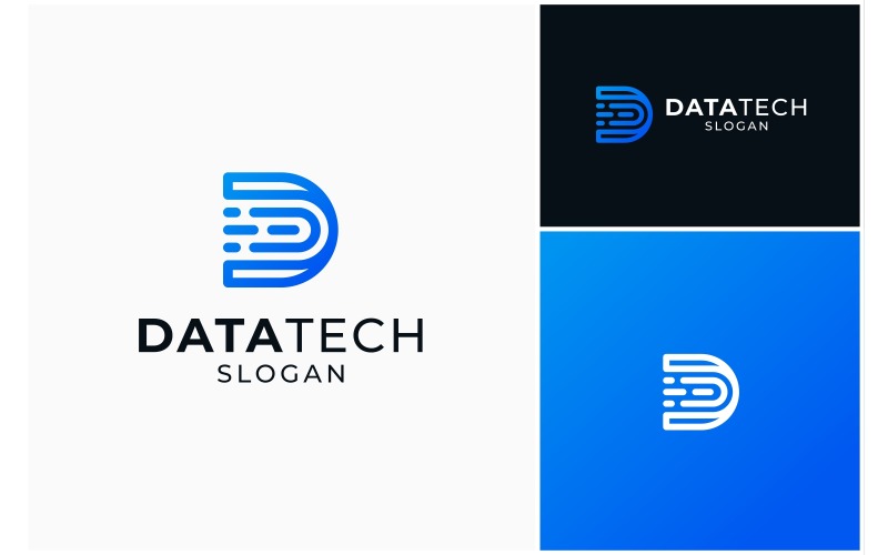Letter D Data Tech Solution Logo Logo Template