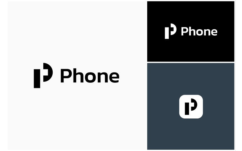 Letter P Phone Call Telephone Logo Logo Template