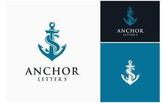 Letter S Anchor Sailor Nautical Logo