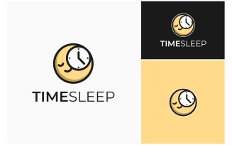 Moon Sleeping Time Bedtime Logo