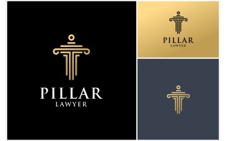 Pillar Column Law Gold Luxury Logo