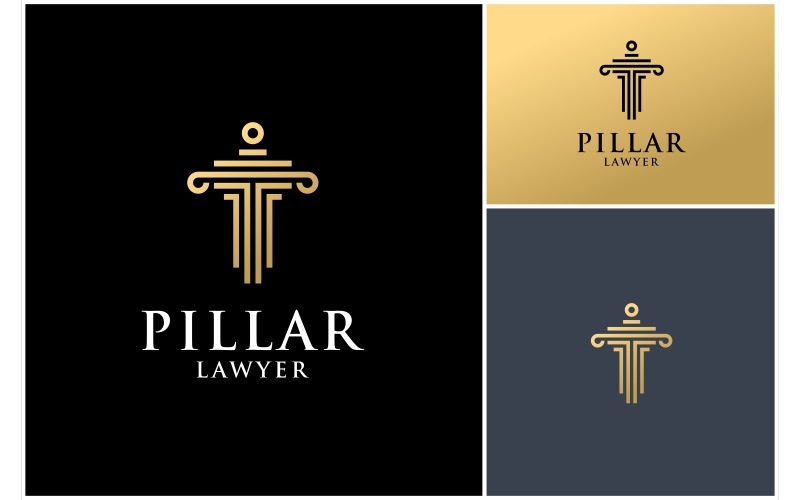 Pillar Column Law Gold Luxury Logo Logo Template