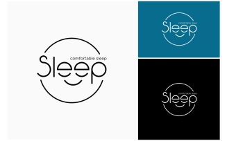 Sleep Bedtime Text Wordmark Logo