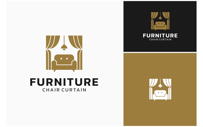 Sofa Curtain Furniture Interior Logo Logo Template