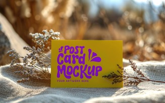 Greeting Card Mockup with Dried Flowers 124