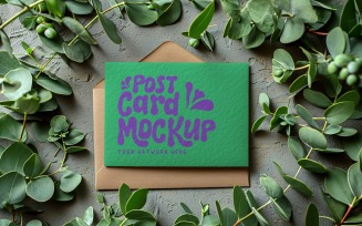 Greeting Mockup On the Envelope & Plant Branches 72