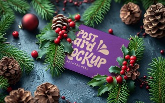 Post card mockup Back the charry and Pine cone 87