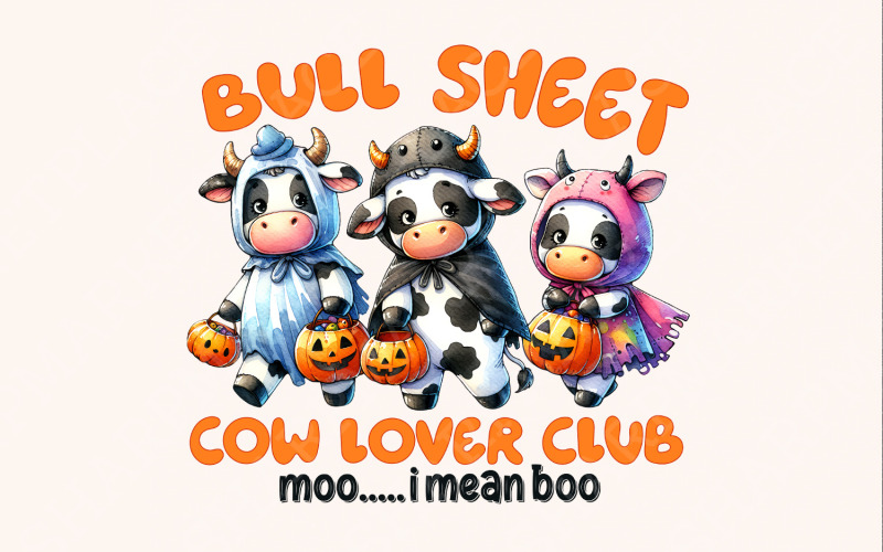 Bull Sheet PNG, Halloween Png, Ghost Cows PNG, Funny Cow Png, Spooky Cow Png, Cow Lover Png, Fall Illustration
