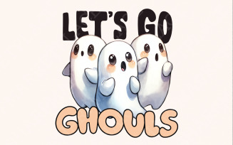 Cute Halloween png, Let's Go Ghouls png, Spooky png Cute, Funny Ghost, Ghost Sayings, Aesthetic