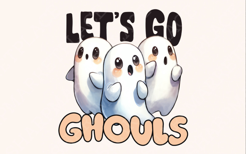 Cute Halloween png, Let's Go Ghouls png, Spooky png Cute, Funny Ghost, Ghost Sayings, Aesthetic Illustration