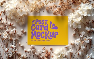 Greeting Card Mockup with Dried Flowers 182