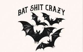 Halloween Bat Shit Crazy Gothic Coquette Bow Png, Retro Halloween Png, Sublimation Designs, Spooky