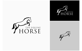 Horse Jumping Equestrian Logo