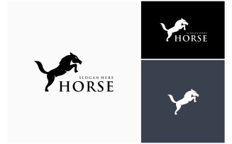 Horse Jumping Silhouette Logo