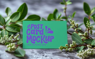 Post card Mockup With dried Flowers 217