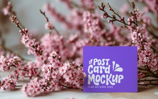 Post card Mockup With dried Flowers 219