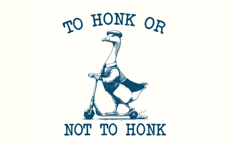Retro Silly Goose PNG, Funny Goose Digital Download, Silly Shirt Design, Goose Shirt Art, Honk Illustration