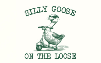 Silly Goose on the Loose PNG, Vintage Goose, Funny Goose, Cute Animal png, Cowboy Goose, Sarcastic