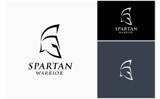 Spartan Warrior Greek Helmet Logo