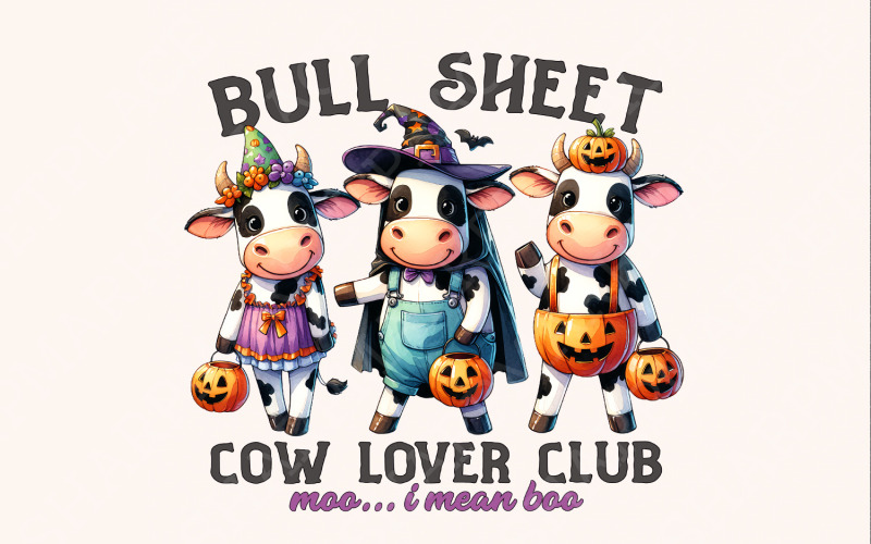 Bull Sheet PNG, Halloween Png, Ghost Cows PNG, Funny Cow Png, Spooky Cow Png Illustration