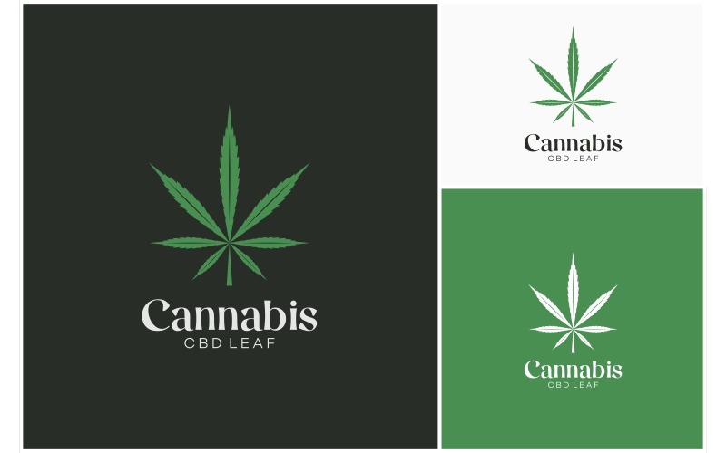 Cannabis CBD Hemp Leaf Logo Logo Template