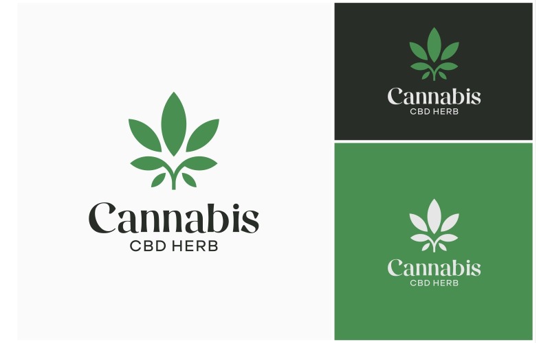 Cannabis Leaf Simple Logo Logo Template