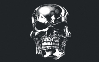 Gothic Mechanical Skull PNG, Cyberpunk Skull Art, Dark Aesthetic Design, Modern