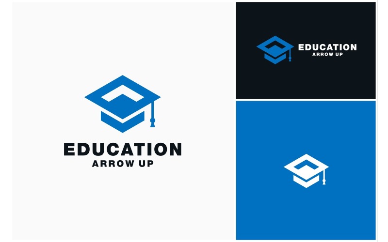 Graduate Cap Arrow Education Logo Logo Template