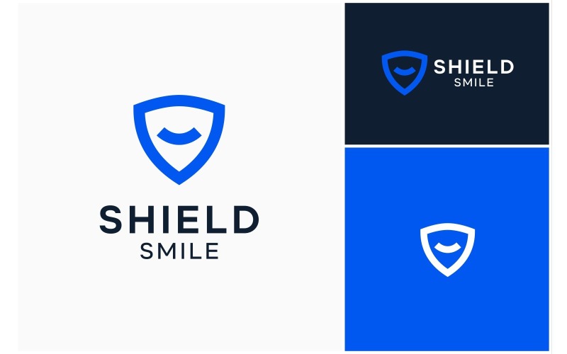 Shield Protect Smile Security Logo Logo Template