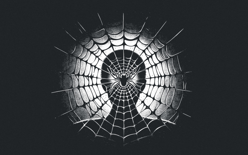 Spider Web Art PNG, Gothic Spider Design, Halloween Sublimation, Spooky Digital Illustration