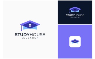 Study Home School House Modern Logo