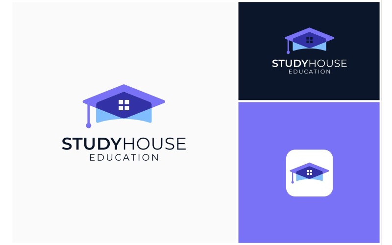 Study Home School House Modern Logo Logo Template
