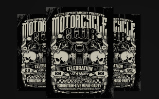 Motorcycle Club Event Flyer Poster Template