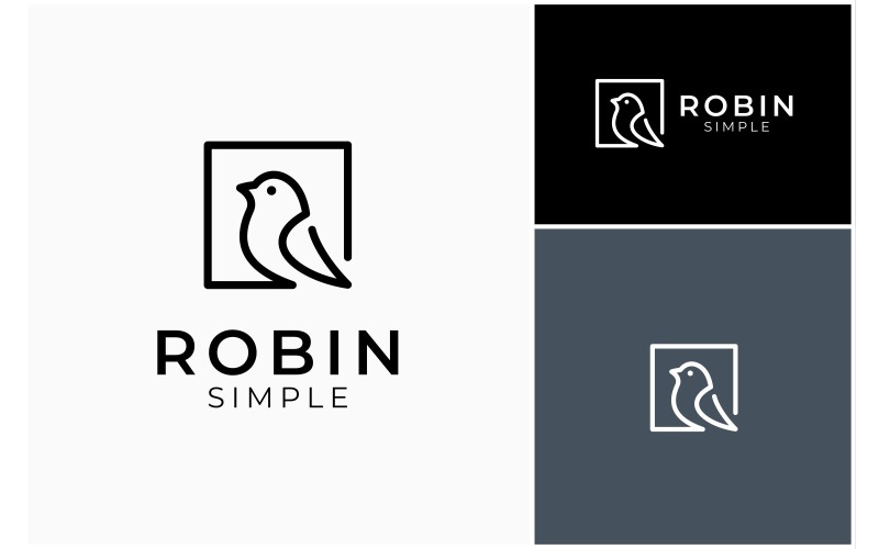 Robin Pigeon Continuous Line Logo Logo Template
