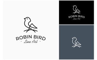 Robin Pigeon Dove Perched Logo
