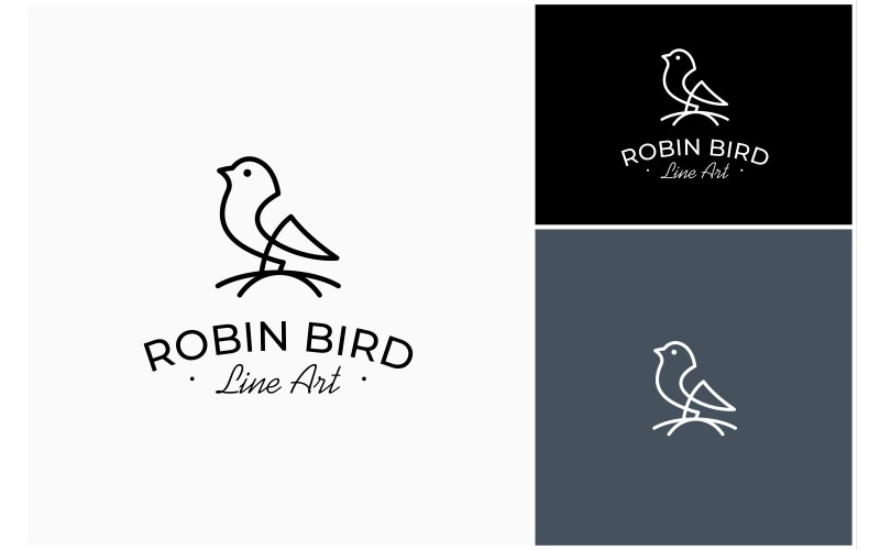 Robin Pigeon Dove Perched Logo Logo Template