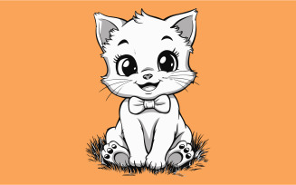 A baby cat vector illustration
