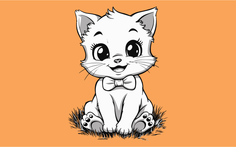 A baby cat vector illustration Illustration