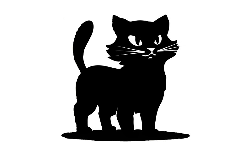 A beautiful black cat vector illustration Illustration
