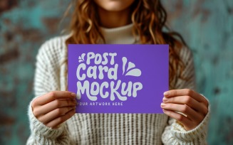 Paper Held Against Card Mockup 264