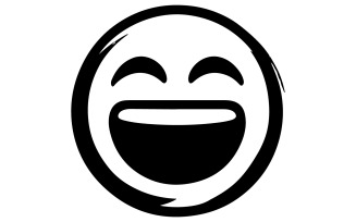 Laughing emoji silhouette vector art illustration