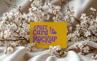 Post Card Mockup With Flowers 319