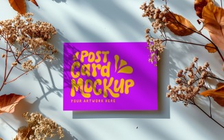 Post card mockup with flowers 357