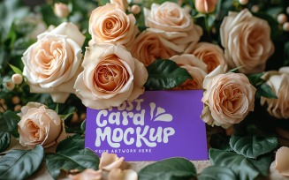Post card Mockup with flowers 370