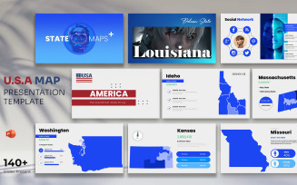 United State Of America All Map PowerPoint Template