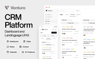 Venture - CRM Dashboard & Landing page UI Kit