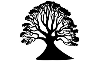 A tree silhouette vector art illustration